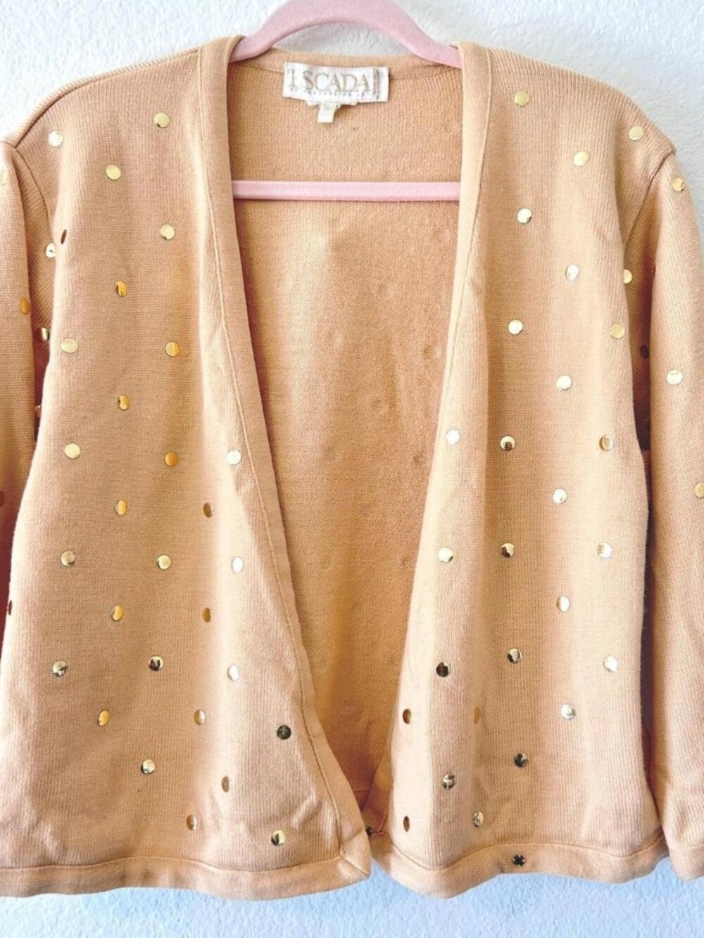 Escada Women's Tan and Gold Cardigan